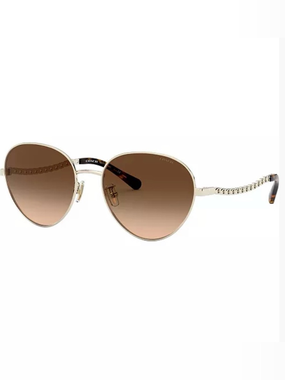 Coach Gold Metal Sunglasses with Brown Gradient Lenses